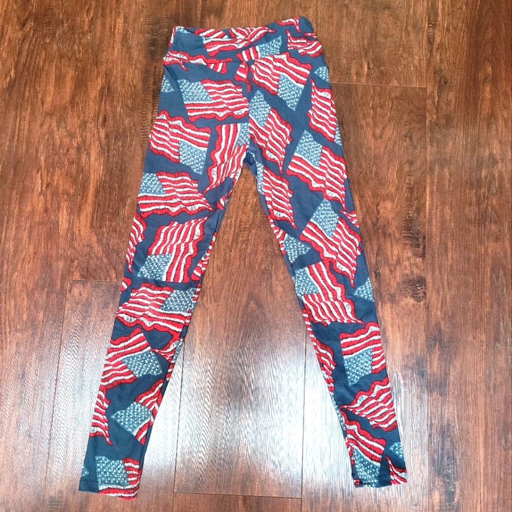 LuLaRoe tween American Flag Leggings